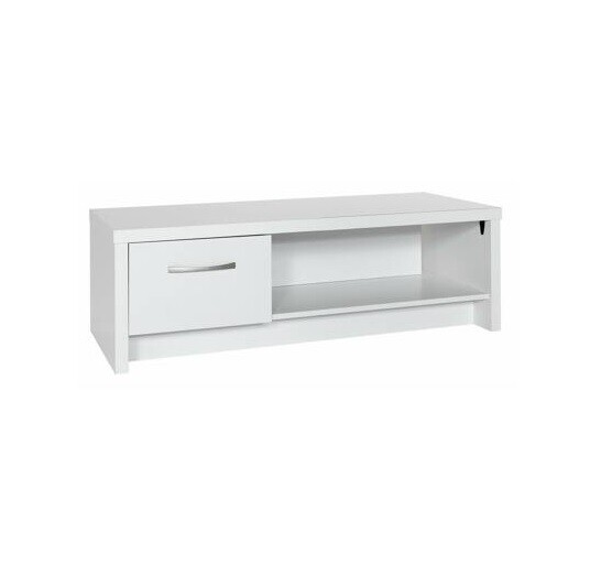 Venice 1 drawer coffee table in white loft studio also use as a TV unit