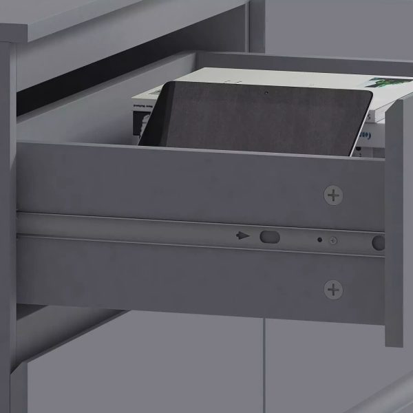 6 Drawer Chest Of Drawers Dark Matt Grey Bedroom Storage Furniture metal runners - Image 5