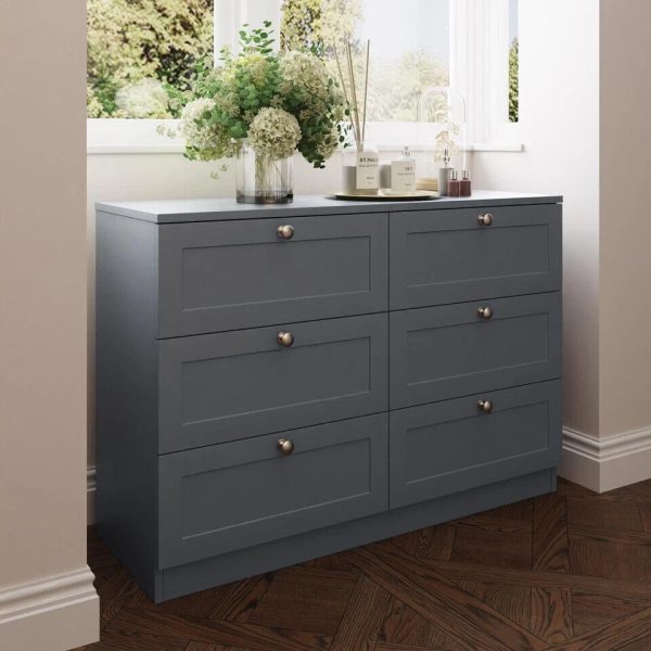 Artus 6 Drawer Chest of Drawers Shaker Style Matt Grey - Image 3