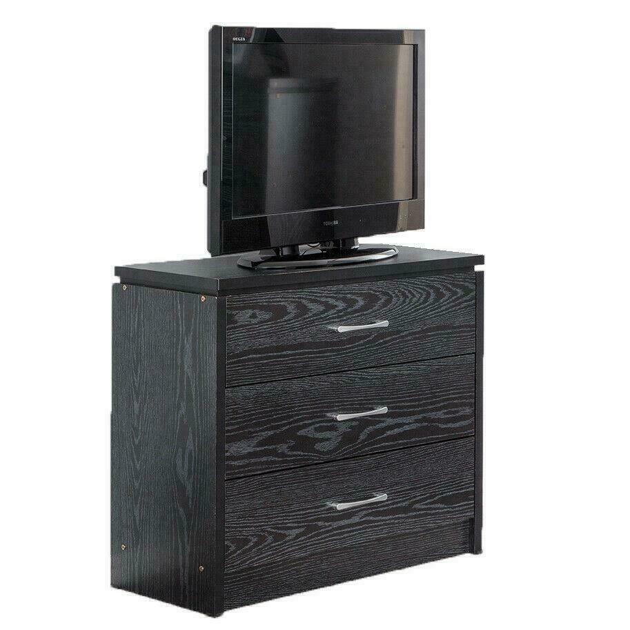 Black Ash 3 Drawer Chest of Drawers landlords budget great value