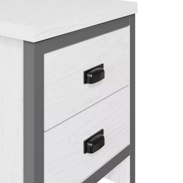 Boston Bedside Cabinet 2 Drawer Storage shelf Side Table End Accent Bedroom - Image 5