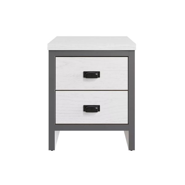 Boston Bedside Cabinet 2 Drawer Storage shelf Side Table End Accent Bedroom - Image 6