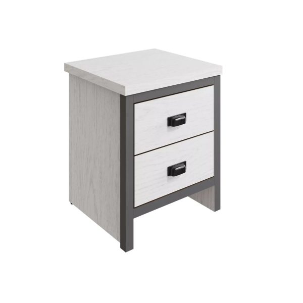 Boston Bedside Cabinet 2 Drawer Storage shelf Side Table End Accent Bedroom - Image 7