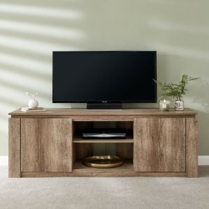Canyon TV unit stand cabinet Oak Veneer 3D finish for an individual look