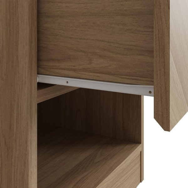 Catania Lamp Table Bedside Cabinet With 1 Drawer & Storage Shelf Oak - Image 6
