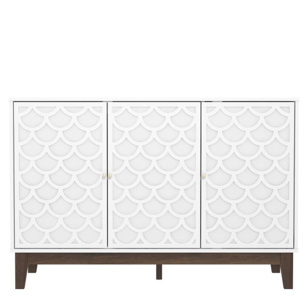 GFW Tipton 3 Door White Sideboard Cabinet Bedroom Hallway Long-Lasting - Image 3