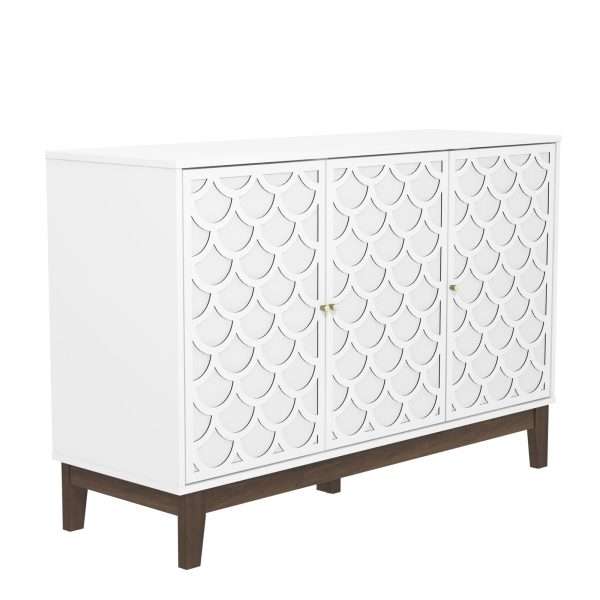 GFW Tipton 3 Door White Sideboard Cabinet Bedroom Hallway Long-Lasting - Image 5