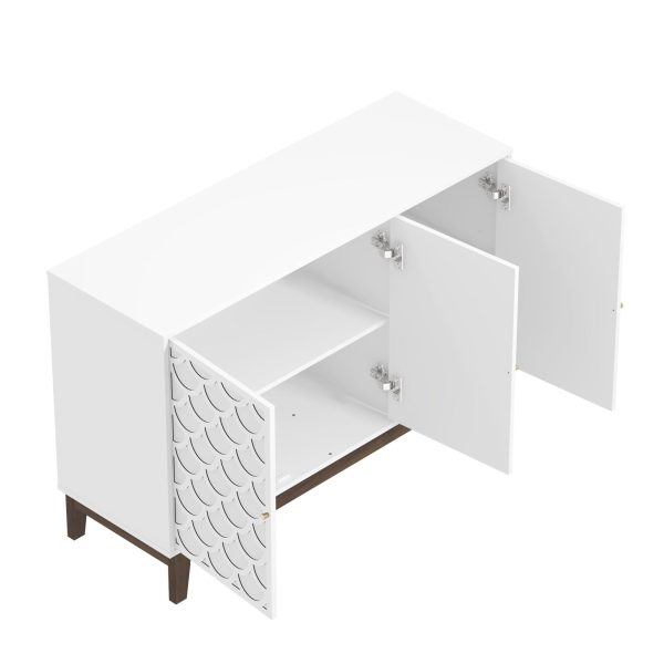 GFW Tipton 3 Door White Sideboard Cabinet Bedroom Hallway Long-Lasting - Image 6
