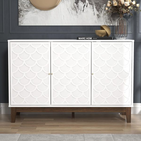 GFW Tipton 3 Door White Sideboard Cabinet Bedroom Hallway Long-Lasting