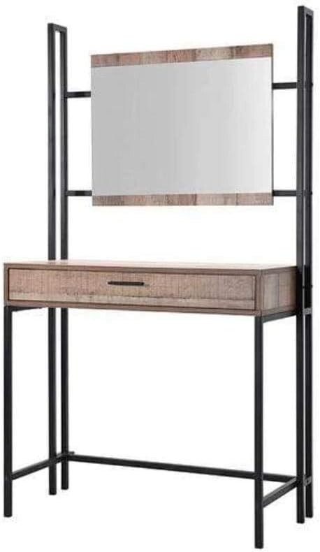 Hoxton Urban Rustic Bedroom Furniture Metal Frames Dressing Table & Mirror