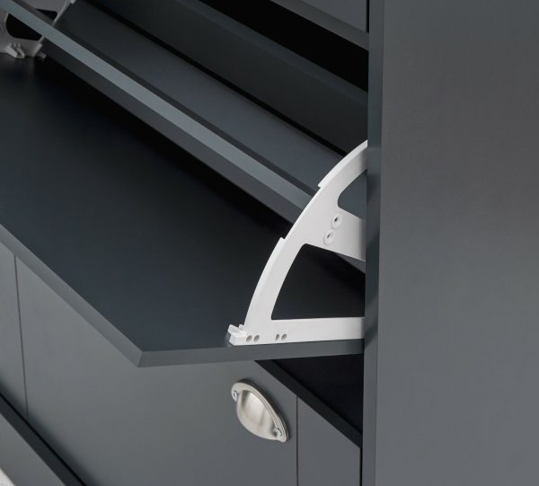 KENDAL DELUXE SHOE CABINET SLATE BLUE DRAWER & PULL OUT - Image 9