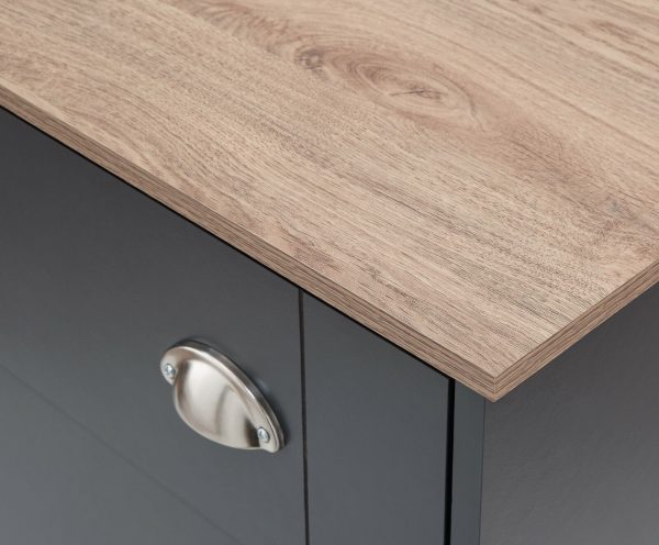KENDAL DELUXE SHOE CABINET SLATE BLUE DRAWER & PULL OUT - Image 10