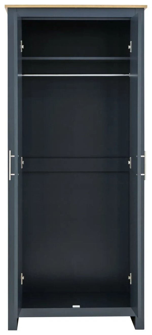 Lancaster Country Style 2 Door Wardrobe Robe Blue - Image 3
