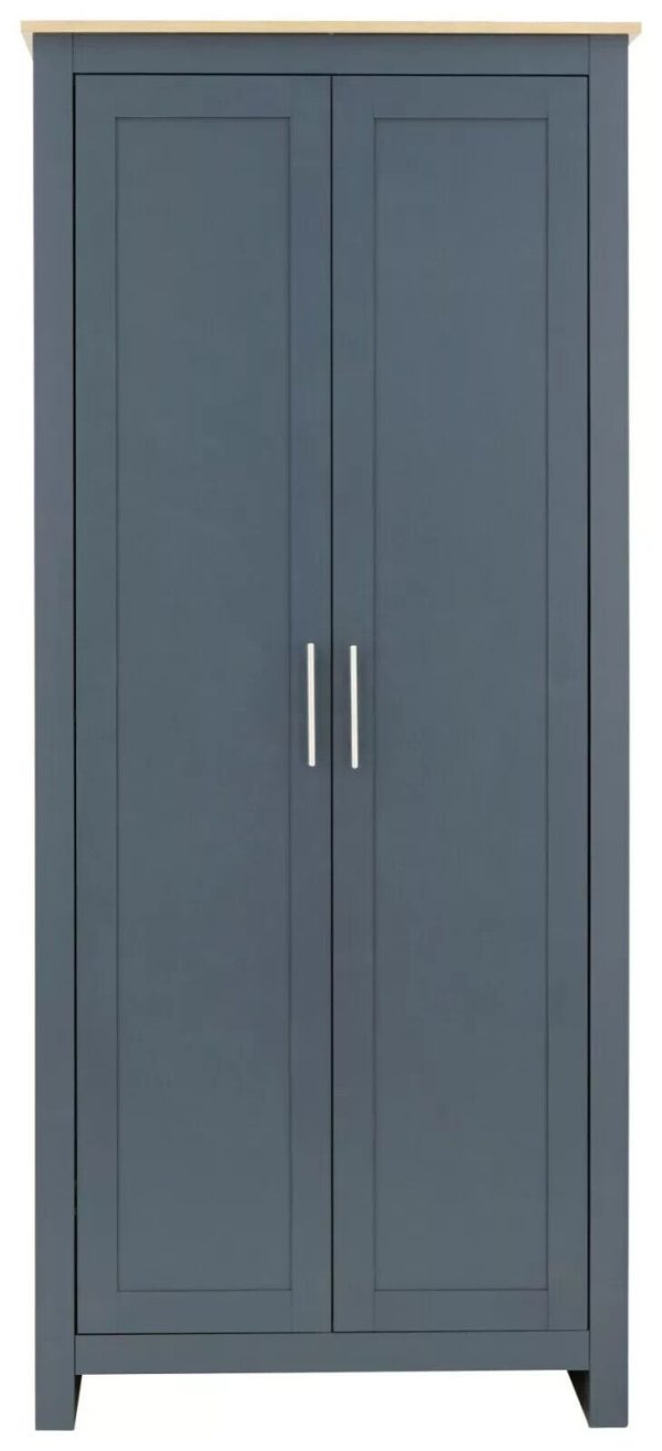 Lancaster Country Style 2 Door Wardrobe Robe Blue