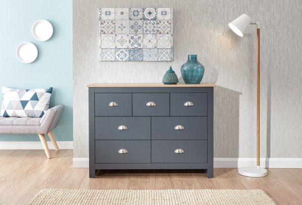 Lancaster Country style bedroom furniture merchants 7 Drawer chest BLUE - Image 3