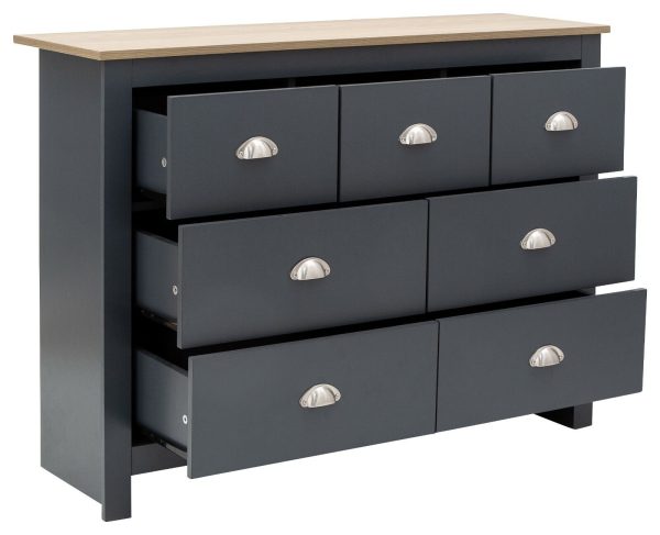 Lancaster Country style bedroom furniture merchants 7 Drawer chest BLUE - Image 4