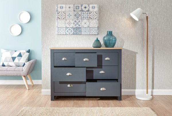 Lancaster Country style bedroom furniture merchants 7 Drawer chest BLUE - Image 5