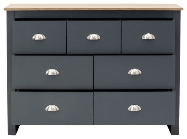 Lancaster Country style bedroom furniture merchants 7 Drawer chest BLUE - Image 6