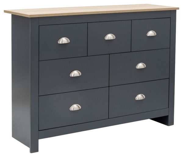 Lancaster Country style bedroom furniture merchants 7 Drawer chest BLUE