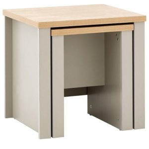 Lancaster Grey Nest of 2 Side End Coffee Lamp Tables Nested Pair Oak Effect