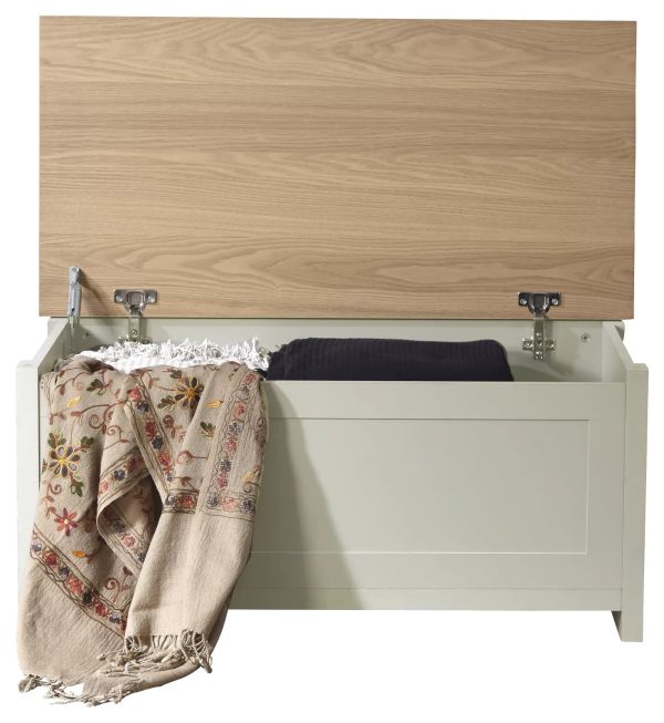 Lancaster Ottoman Storage Chest Box Bench Seat Hallway Living Bedroom Cream - Image 3