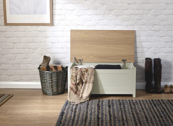 Lancaster Ottoman Storage Chest Box Bench Seat Hallway Living Bedroom Cream - Image 5