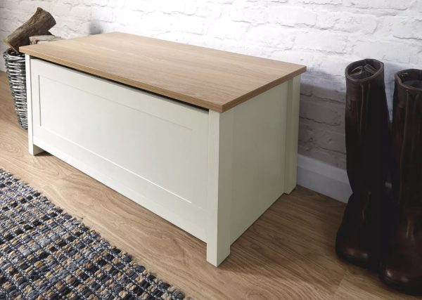 Lancaster Ottoman Storage Chest Box Bench Seat Hallway Living Bedroom Cream - Image 6