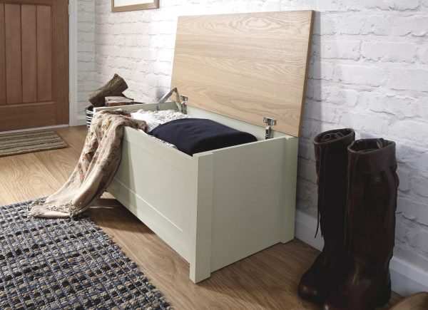 Lancaster Ottoman Storage Chest Box Bench Seat Hallway Living Bedroom Cream