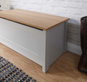 Lancaster Ottoman Storage bench Unit Grey & Oak