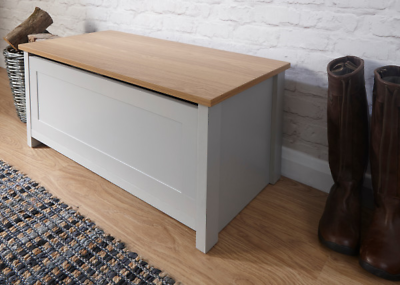 Lancaster Ottoman Storage bench Unit Grey & Oak
