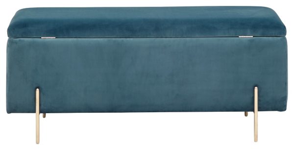 MYSTICA UPHOLSTERED OTTOMAN BOX STORAGE BENCH FABRIC BLANKET BOX STOOL TEAL - Image 7