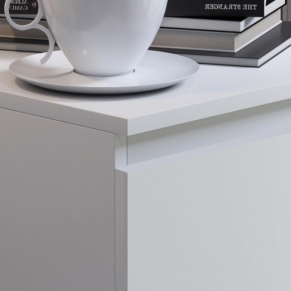 Matt White 4 Drawer Chest Of Drawers Bedside Scratch Resistant Tall Slim - Image 6
