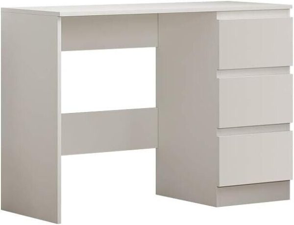 Matt White Dressing Table 3 Drawers with Matt Frame Home Office Desk - Image 3