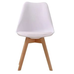 Pair of Louvre White Dining Chairs Brand New Free Delivery