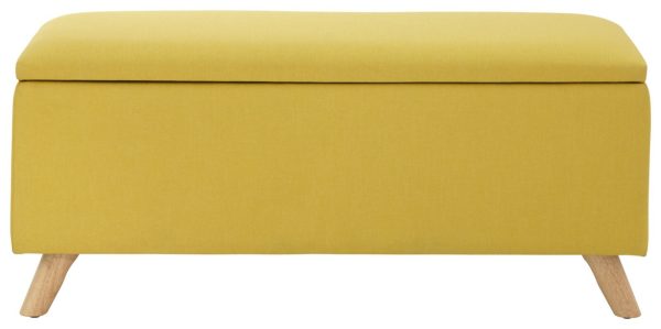 Secreto Fabric Bedroom, Hallway Ottoman Storage Window Seat Bench Mustard - Image 3
