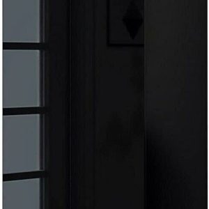 Stora 80cm Modern Bedroom 2 Door Wardrobe with Storage Shelves Black Gloss